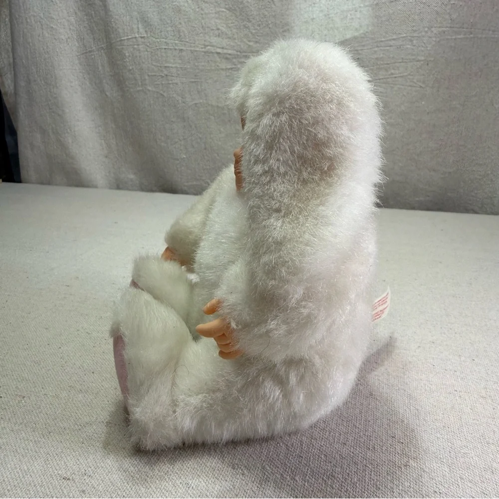 Vintage Anne Geddes Baby Bunnies White Bunny Plush Beanie Soft Toy Doll 1997